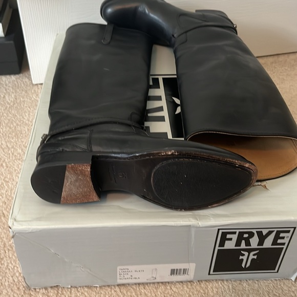 FRYE Lindsay Plate Black Riding Boots 7.5M - Picture 6 of 7